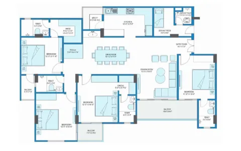Ashapurna Neopolis - 4BHK floor plan, 2,638 sqft (super built-up), Jaipur