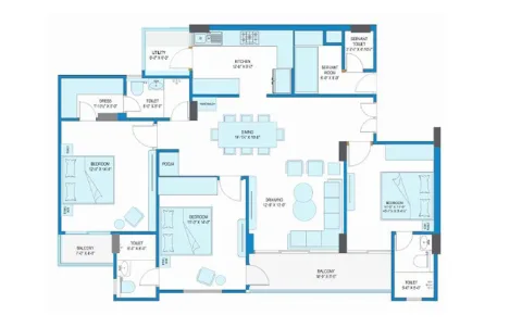 Ashapurna Neopolis - 3BHK floor plan, 1,920 sqft (super built-up), Jaipur